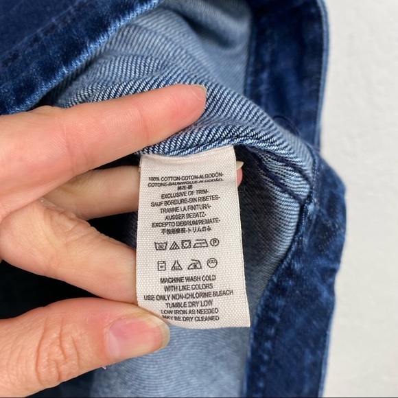 FREE PEOPLE Neapolitan Dreams Denim Mini Dress Tunic size Medium - Picture 11 of 11